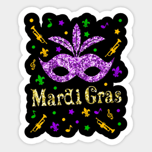 Mardi Gras 2024  Womens Girls Mask Beads New  Party Sticker